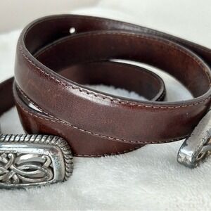 Y2K Vintage 1995 Brighton 35409 Brown Leather Belt w/Metal Buckle